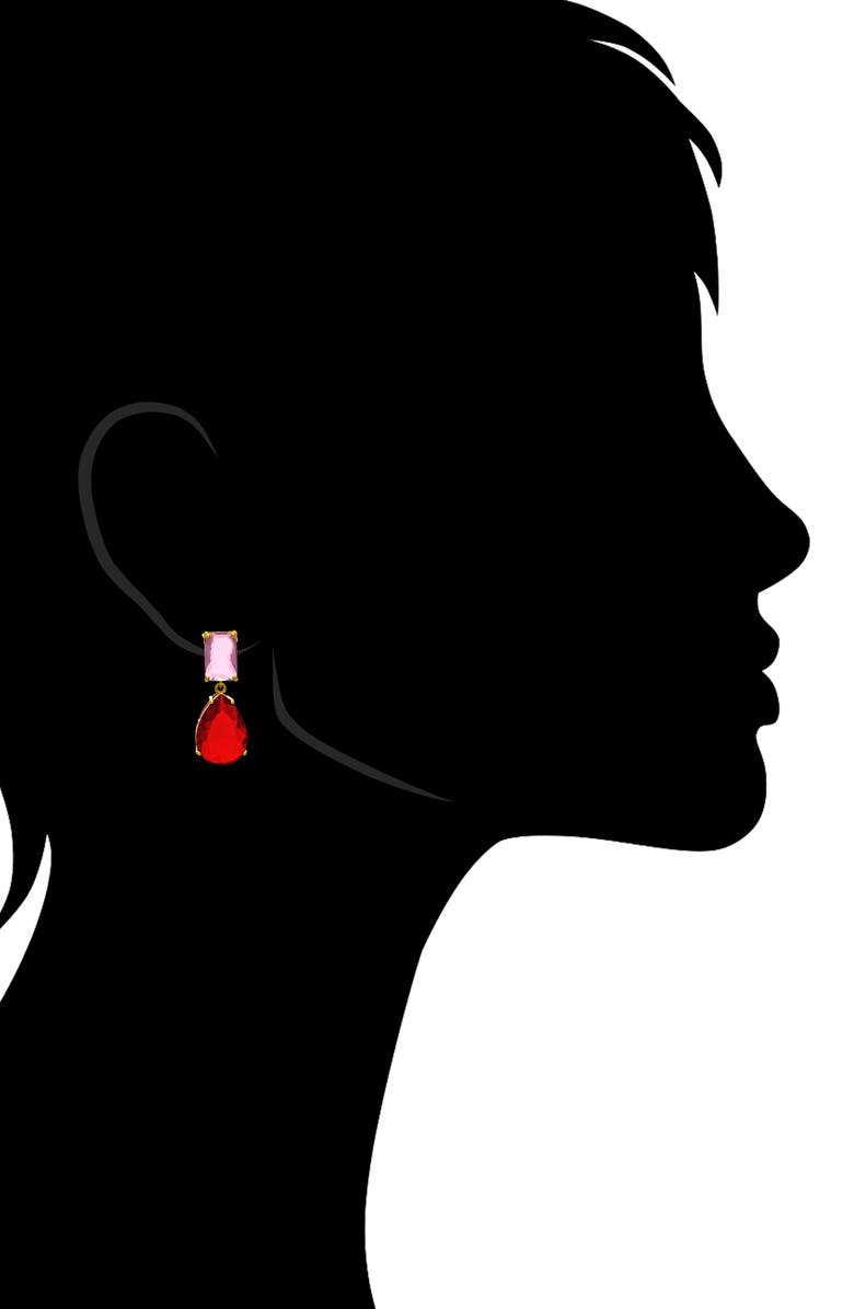 RIVKA FRIEDMAN Mixed Stone Drop Earrings, Alternate, color, Ruby
