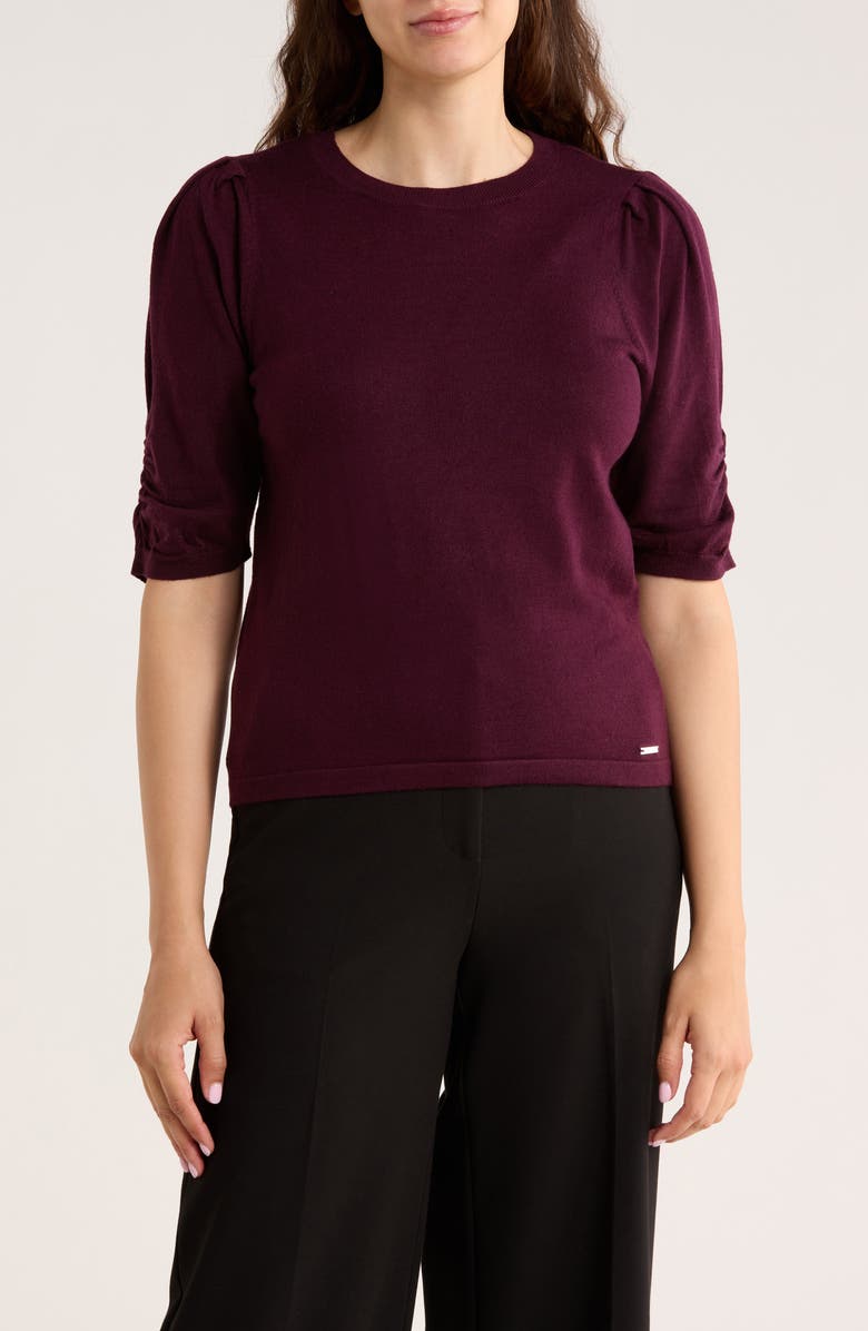 Calvin Klein Elbow-Length Sleeve Sweater, Main, color, Aubergine