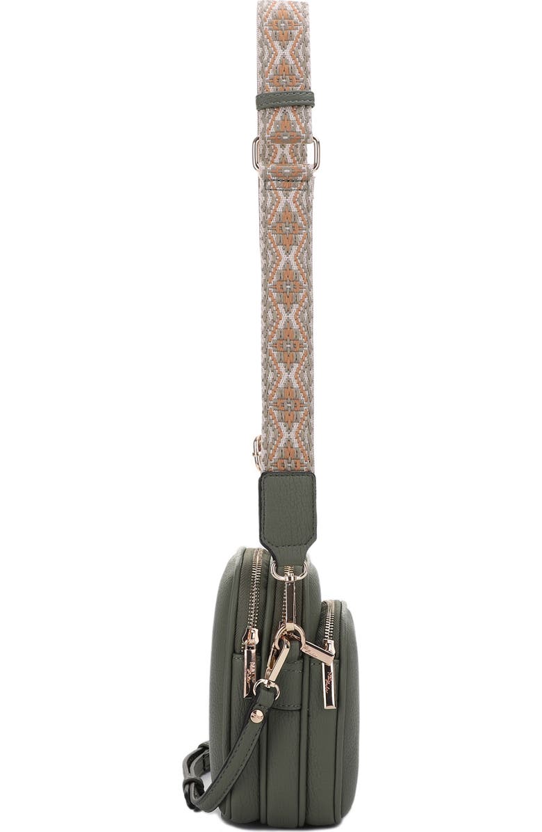 Mali + Lili Josephine Vegan Leather Crossbody Bag, Alternate, color, Hunter Green/Tri