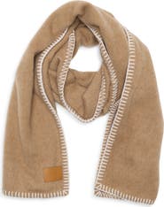 Vince Blanket Stitch Merino Wool Wrap
