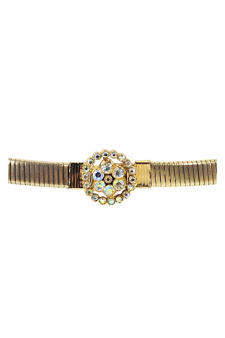 Vintage 1970s Stretch Belt Aurora Borealis, Alternate, color, Gold