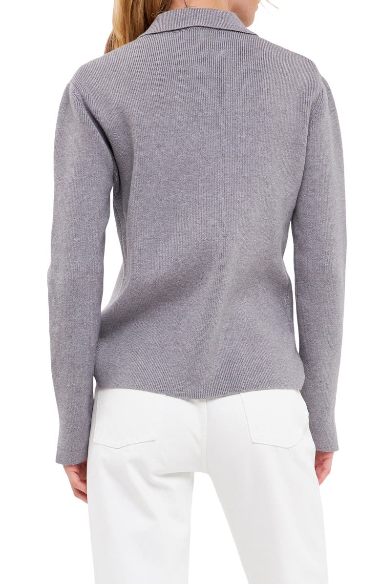 English Factory Polo Collar Sweater, Alternate, color, Grey