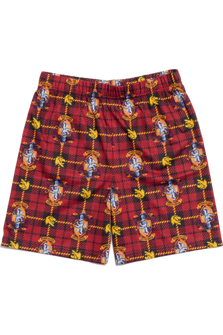 Gryffindor Pajama Shirt and Shorts Set, Alternate, color, Charcoal Red Plaid