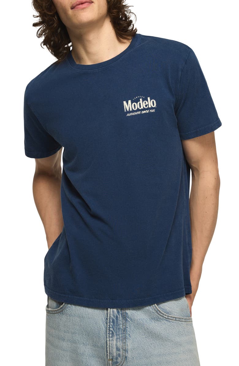 Lucky Brand Modelo Cotton Graphic T-Shirt, Main, color, Estate Blue