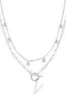 Adornia Toggle Initial Pendant Layered Necklace