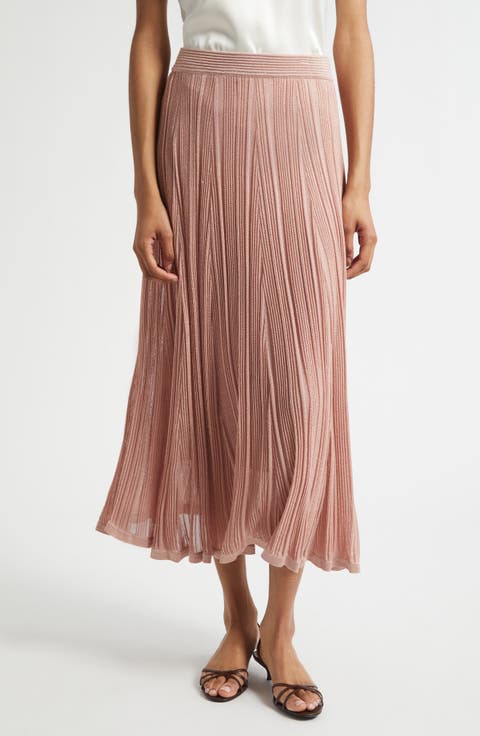 Lucky Metallic Rib Maxi Skirt (Regular & Petite)