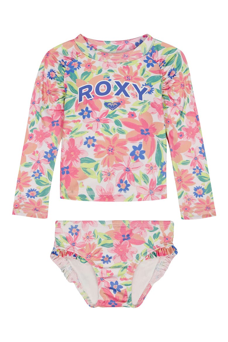 Kids' Floral Long Sleeve Rashguard Top & Bikini Bottoms Set, Main, color, PREPACK ASSORTED