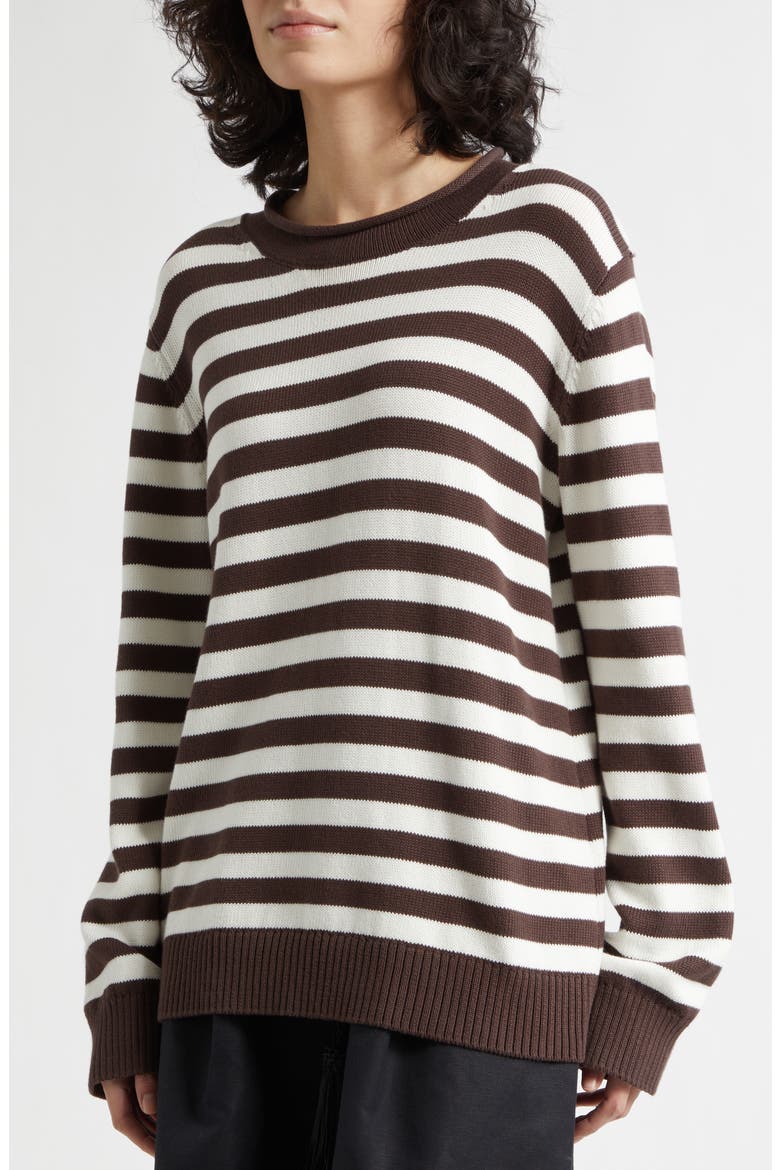 Lara Stripe Cotton Sweater, Alternate, color, STRIPE