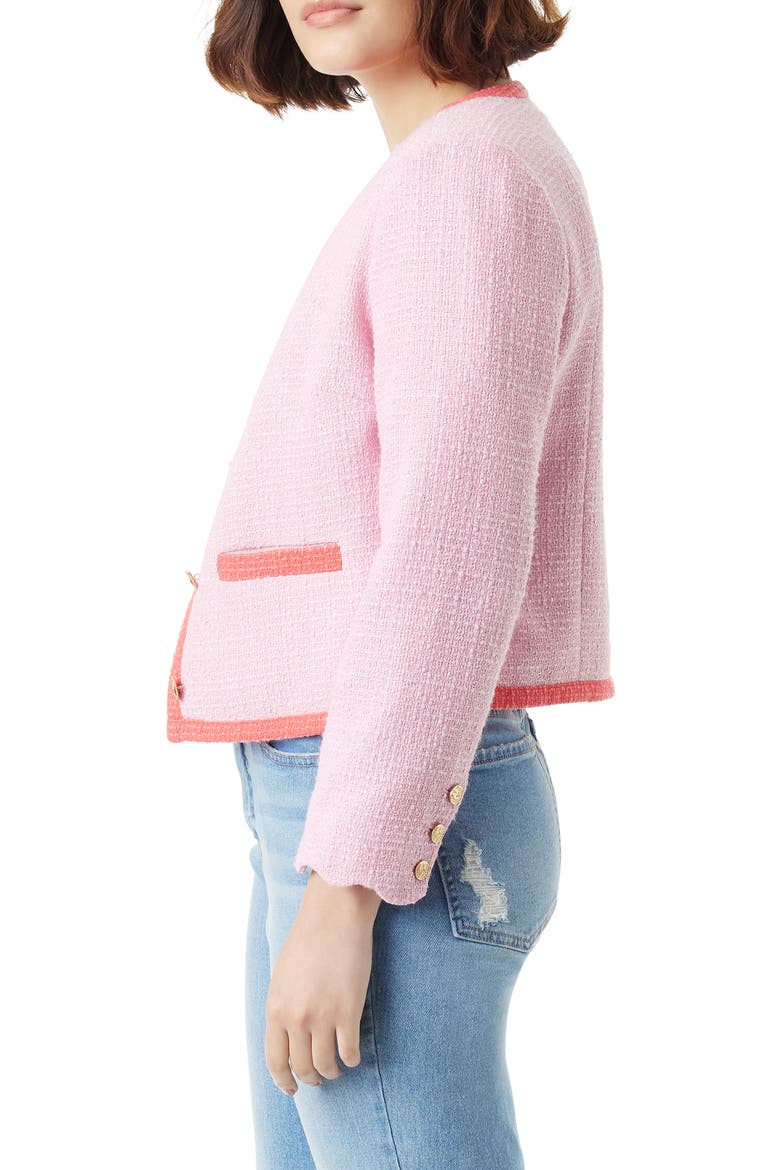 Ramona Collarless Bracelet Sleeve Tweed Blazer, Alternate, color, SWEET LILAC