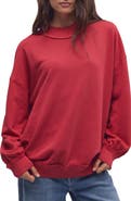 Free People Palm Springs Mock Neck Cotton Fleece Sweatshirt