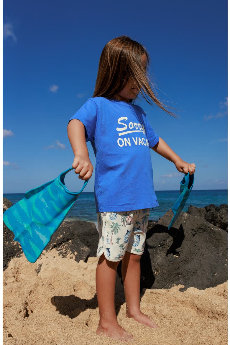 Kids' On Vacation Cotton Graphic T-Shirt, Alternate, color, MARINA BLUE