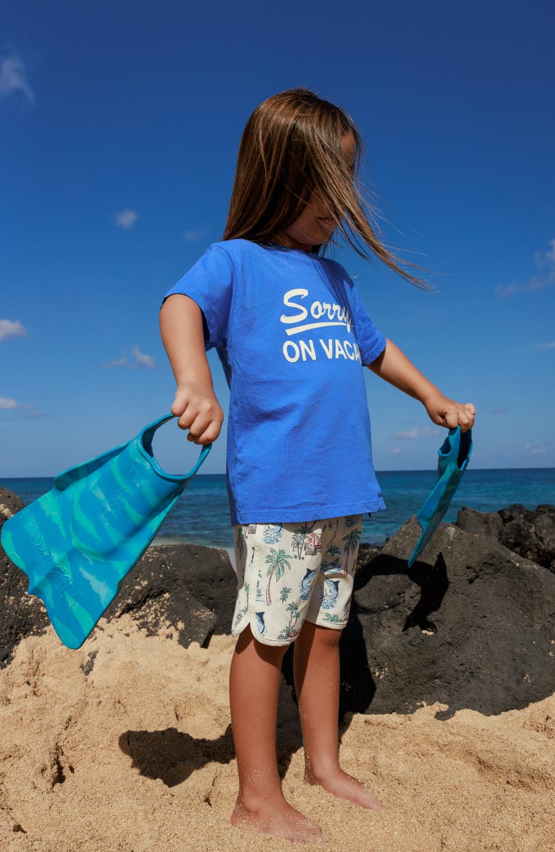 Feather 4 Arrow Kids' On Vacation Cotton Graphic T-Shirt, Alternate, color, Marina Blue