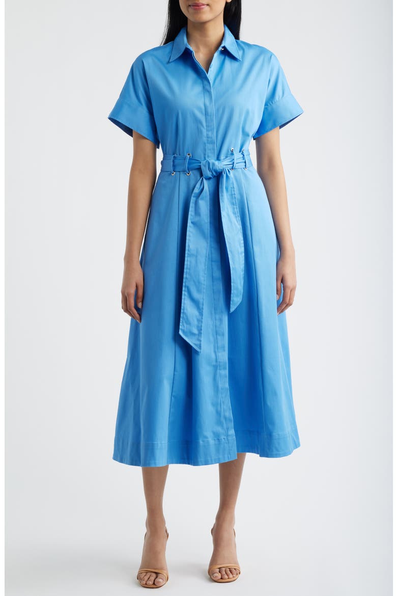 Grommet Belt Loop Midi Shirtdress, Main, color, SEAPORT