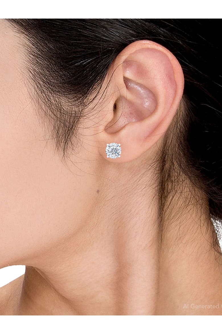 Certified 3Ct TW Diamond Studs 14k Gold Screw Backs Lab Grown, Alternate, color, 14k White Gold