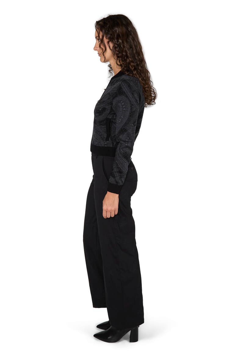 Susan Merino Wool Zip-up Jacquard Cardigan Sweater, Alternate, color, Badalona Charcoal