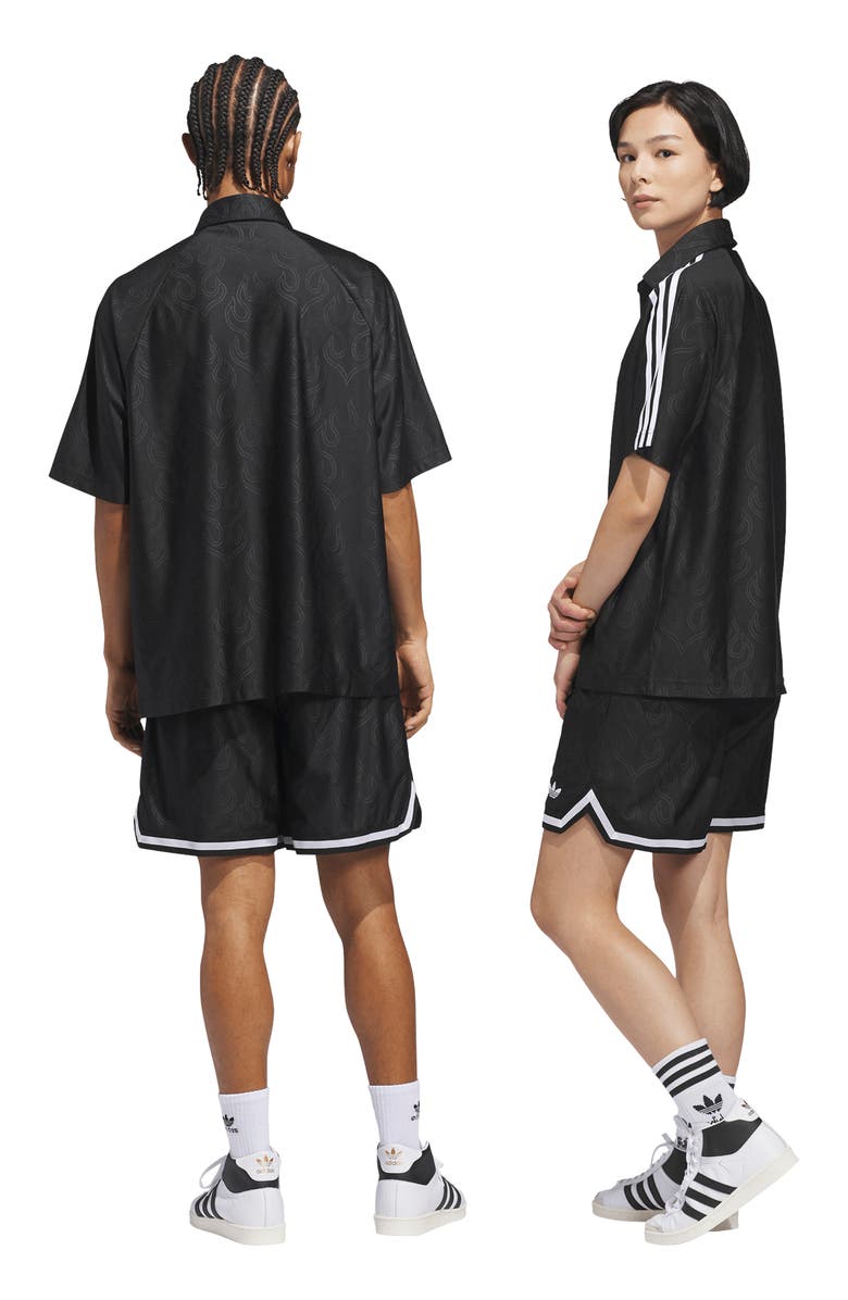 adidas Basketball Flame Loose Fit Drawstring Shorts, Alternate, color, Black/ /