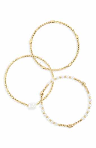 Demi Fine Set of 3 Faux Pearl Beaded Stretch Bracelets