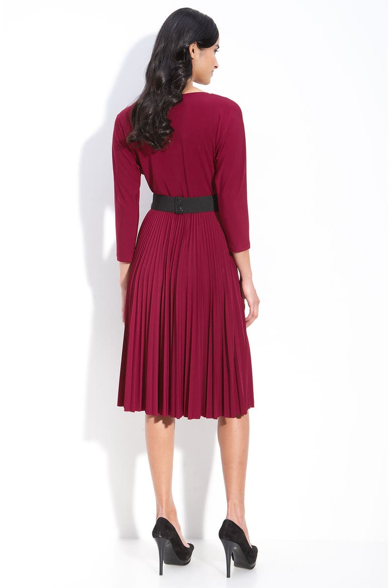 Belted Stretch Jersey Dress, Alternate, color, RIO RED