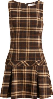 MOON RIVER Plaid Sleeveless Minidress