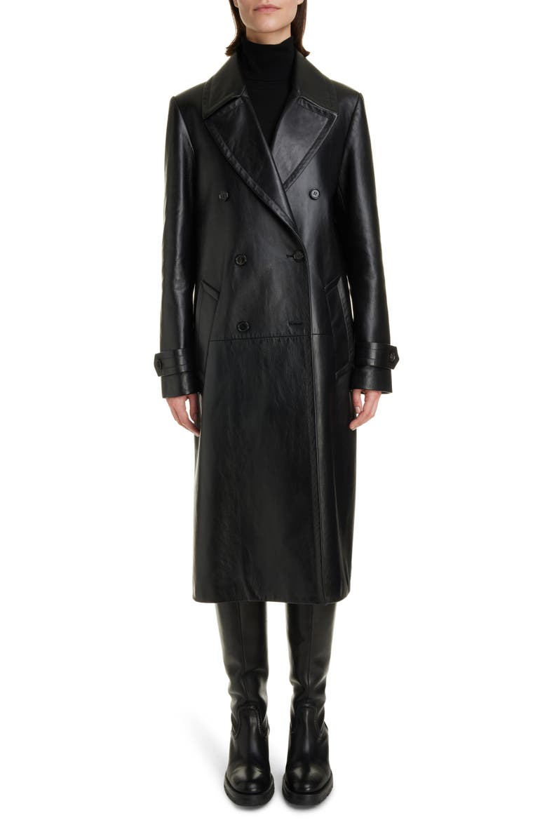 Chloé Leather Trench Coat, Main, color, 