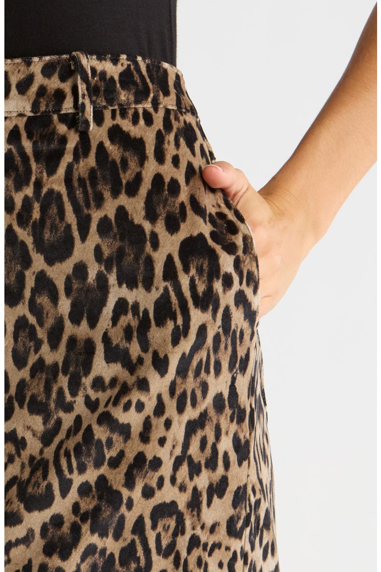 x Sara Walker Samantha Leopard Print Velveteen Maxi Skirt, Alternate, color, LEOPARD