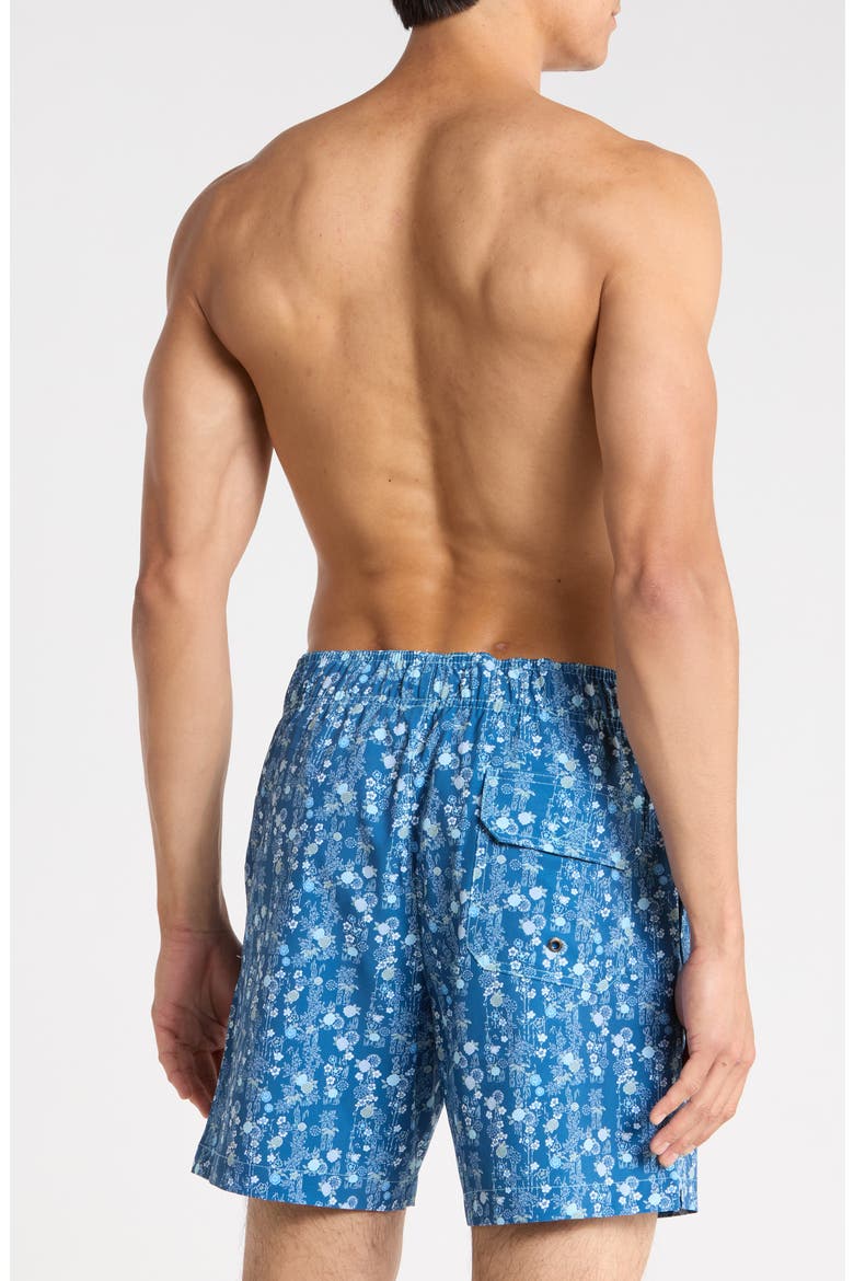 Vine & Petal Swim Trunks, Alternate, color, BLUE GREY