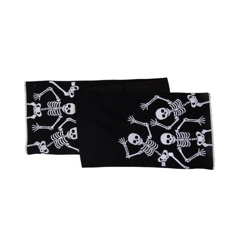 Skully Dance Trio Embroidered Halloween Table Runner 14" x 72"
