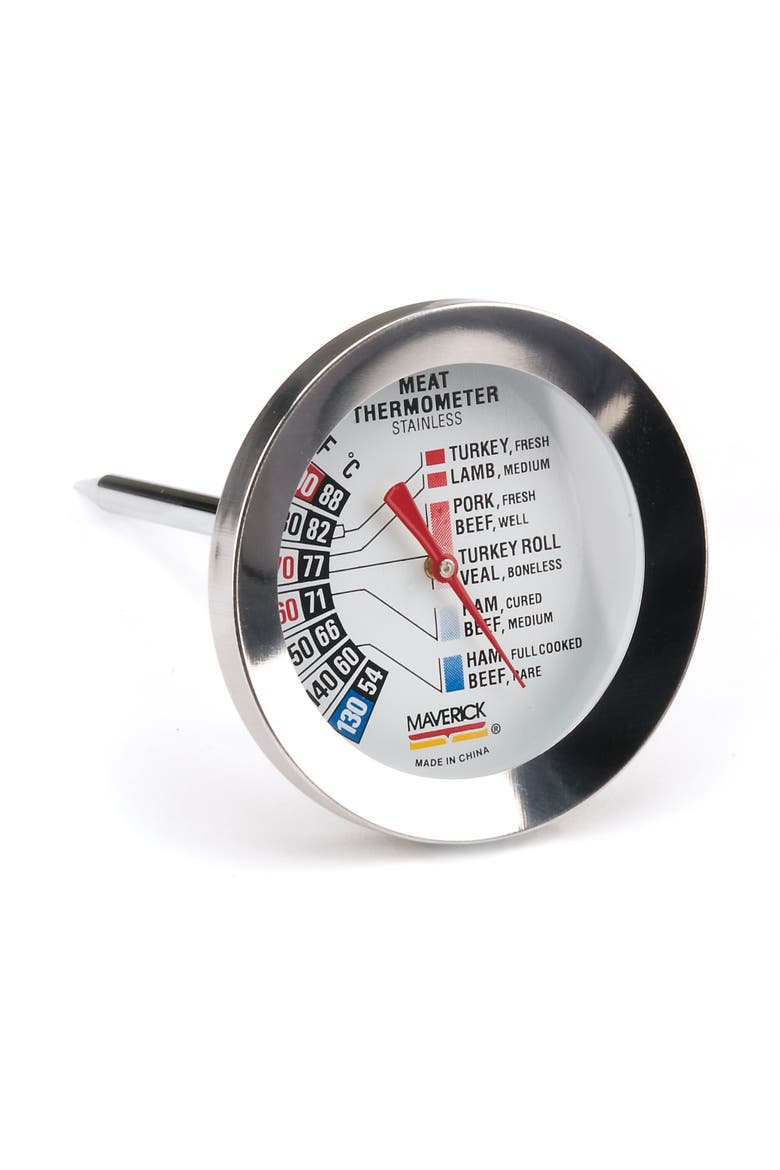 Large Dial Meat Thermometer, Main, color, Silver