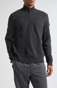 Moncler Half Zip Virgin Wool & Cashmere Sweater