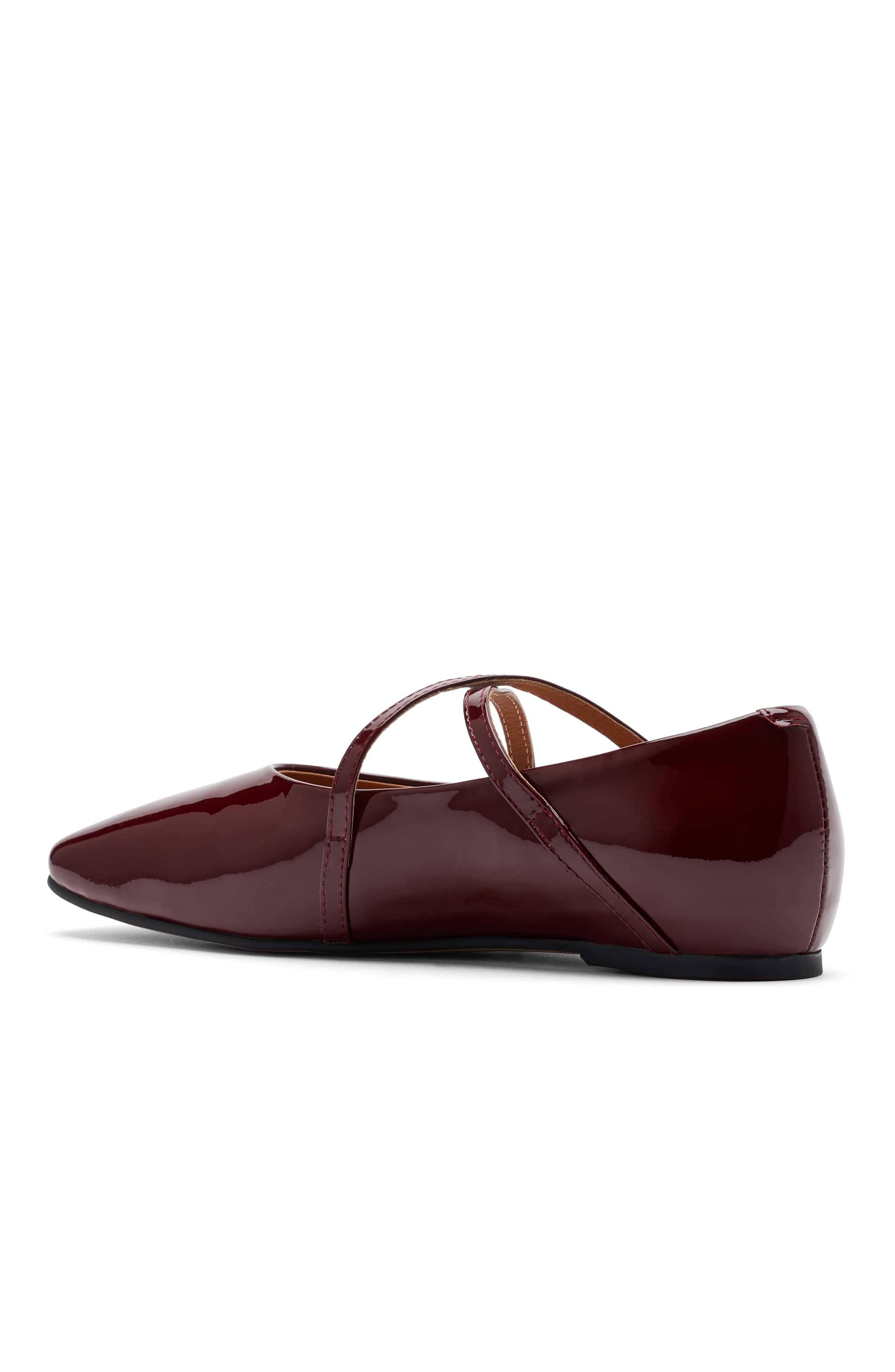MARC NOLAN Billie Patent Leather Mary Jane Flats, Alternate, color, Burgundy