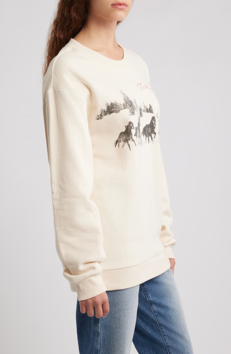 GOLDEN HOUR Tis the Season Horses Graphic Sweatshirt, Alternate, color, Sandshell