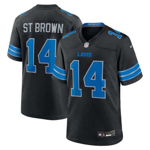 Nike Amon-ra St. Brown Black Detroit Lions 2nd Alternate Game Jersey In Black