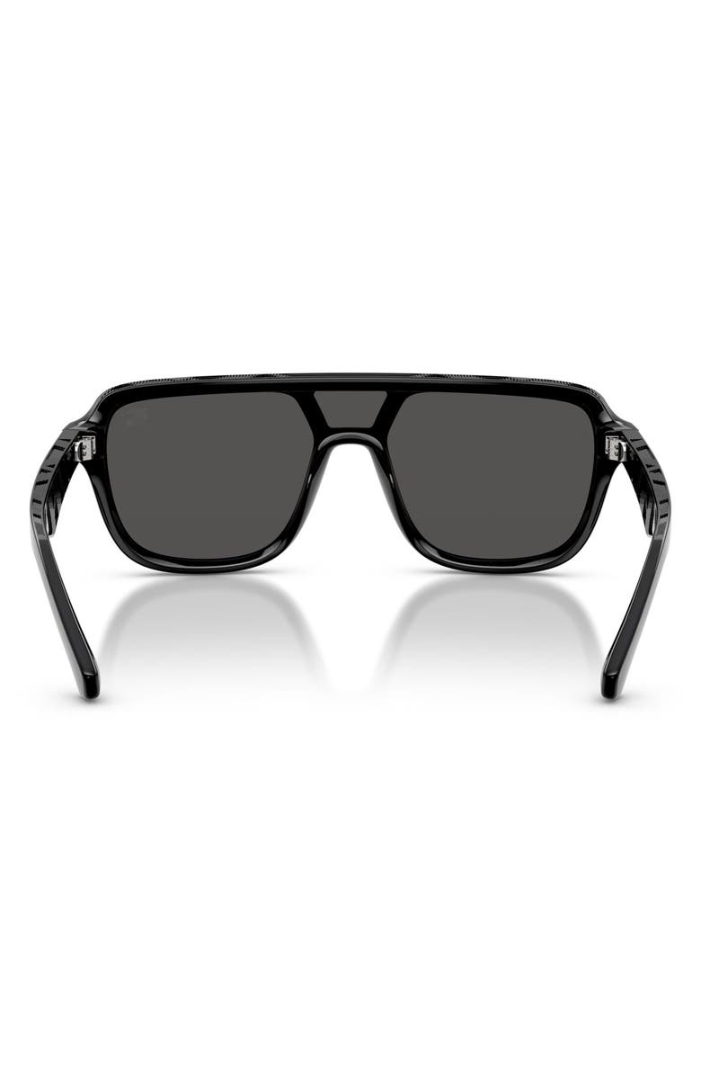 Burberry 128mm Pilot Sunglasses, Alternate, color, Black / Dark Grey