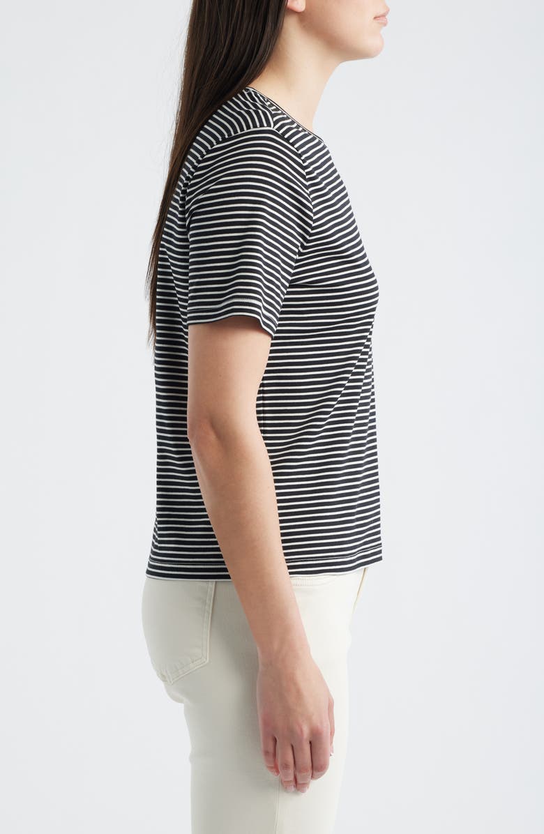 SPANX<sup>®</sup> Lightweight Stripe Cotton Crewneck T-Shirt, Alternate, color, Minishutter Cb/ L