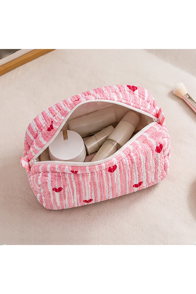 Little Hearts Cosmetic Pouch, Alternate, color, Pink