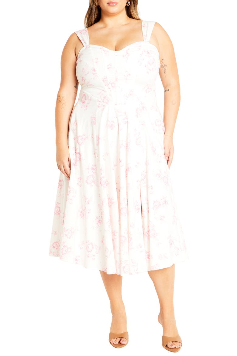 Marylou Print Sleeveless Midi Dress, Main, color, ETCHED ROSE