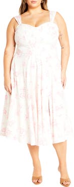 City Chic Marylou Print Sleeveless Midi Dress