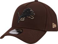 New Era Men's New Era  Dark Brown Detroit Lions Burnt Wood A-Frame 9FORTY Adjustable Hat