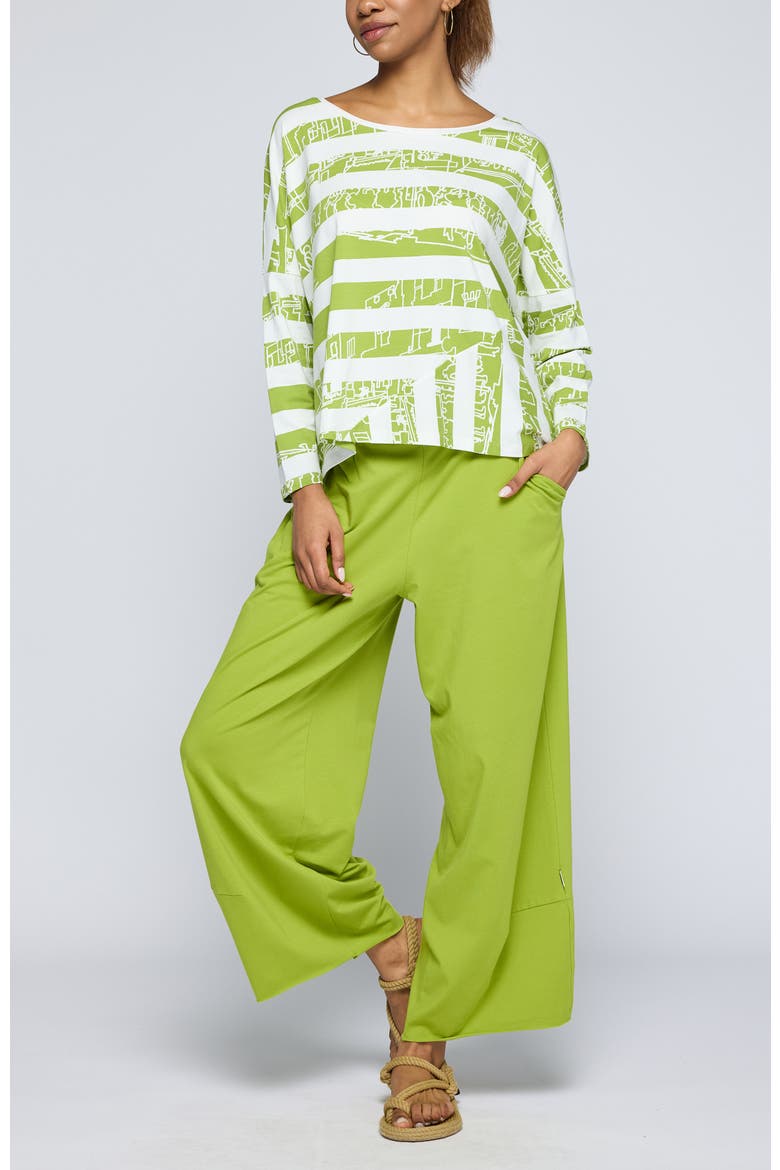 Ilaria Curved Jersey Pants, Alternate, color, Lime