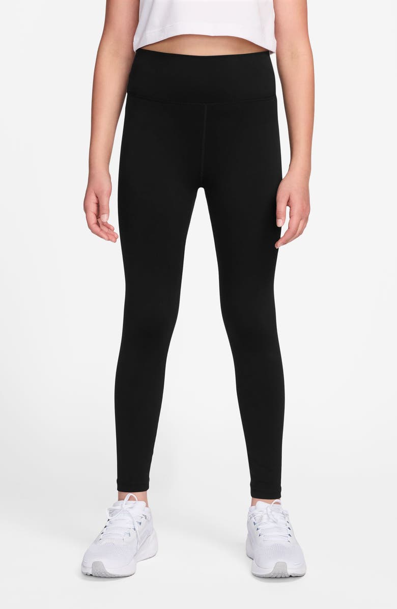 Nike Kids' Mavn Dri-FIT High Waist Leggings, Main, color, Black/ Black