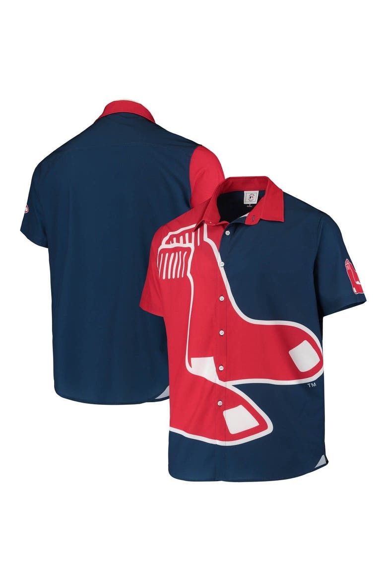Men's Navy Boston Red Sox Big Logo Button-Up Shirt, Main, color, Navy