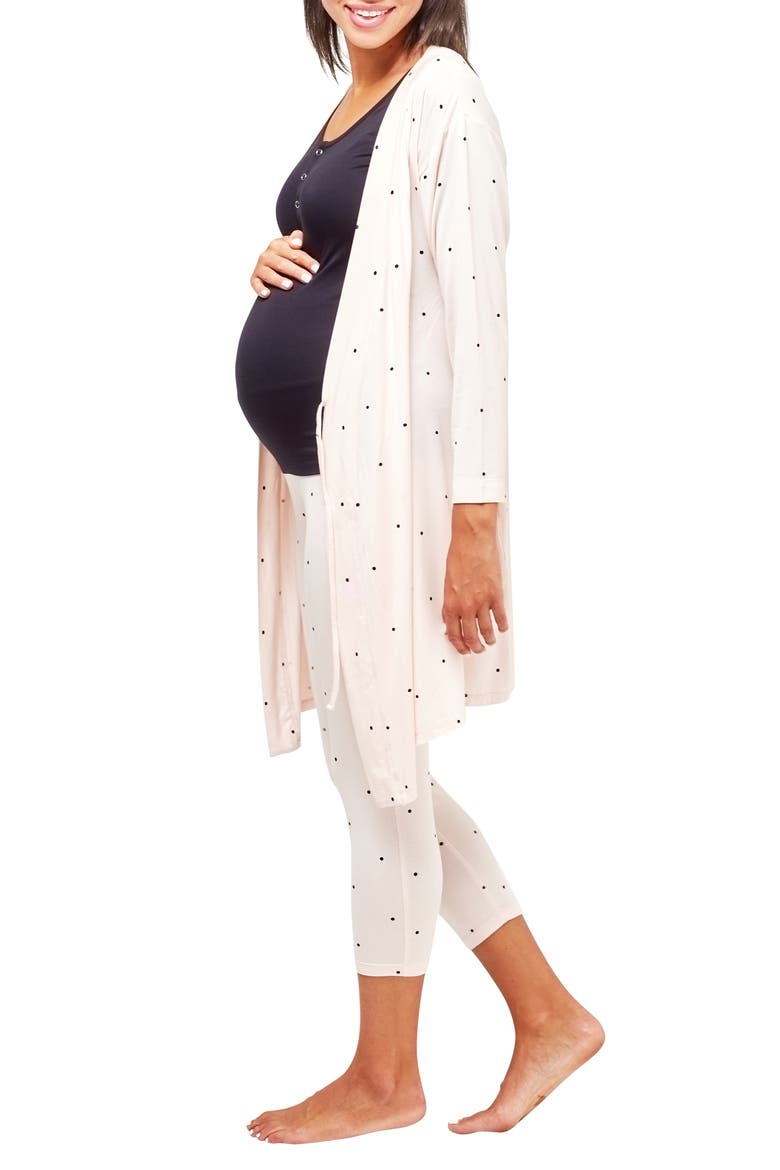 Second Skin Maternity & Nursing Robe, Alternate, color, DOTS