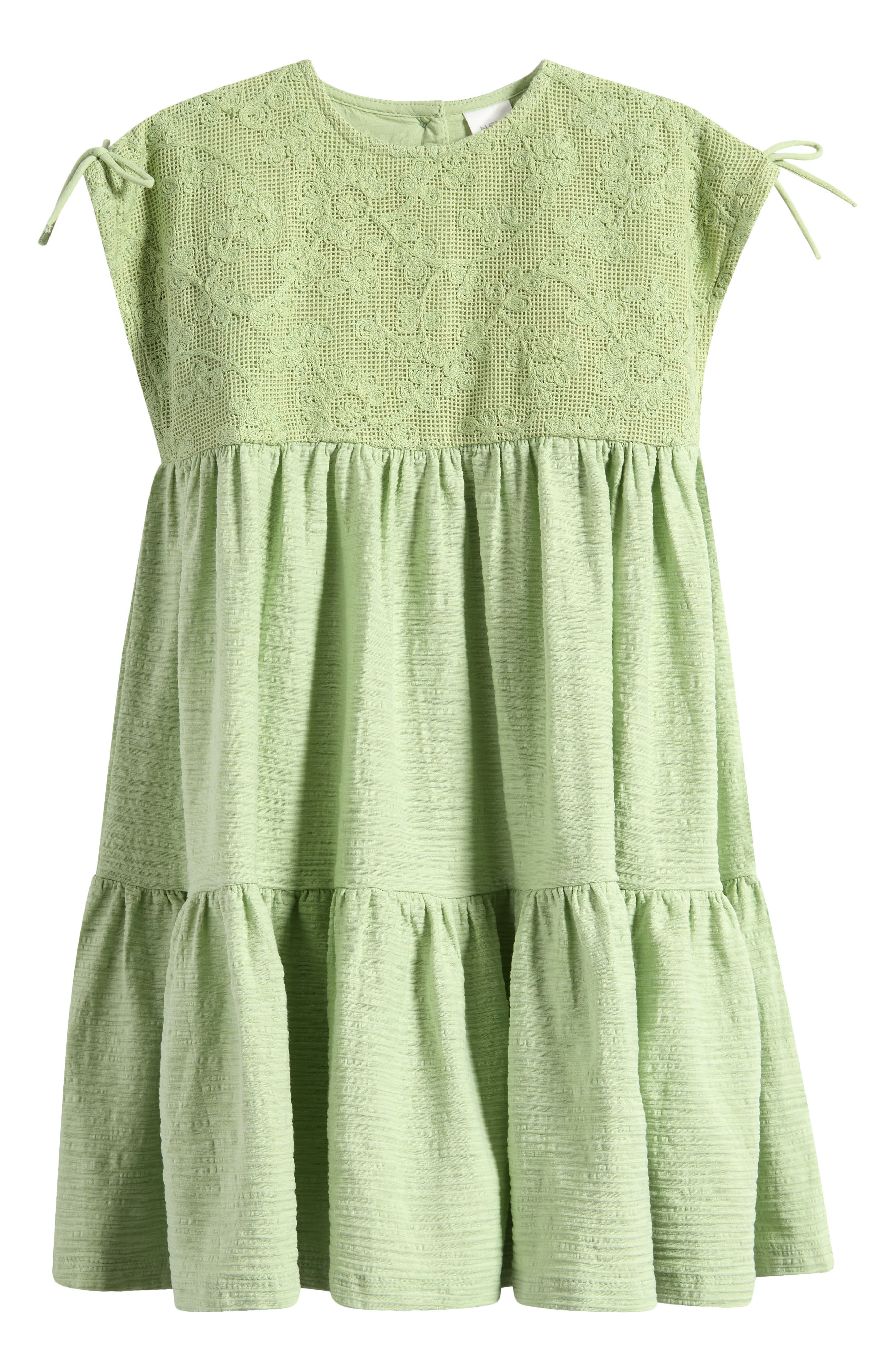 NEXT Kids' French Lace Tiered Stretch Cotton Party Dress