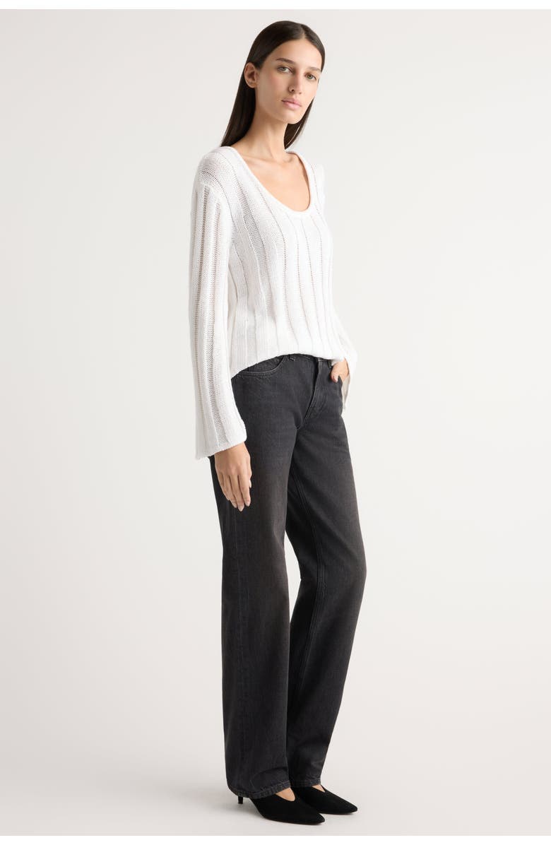 Modern Citizen Leah Ribbed Scoop-Neck Sweater, Alternate, color, White