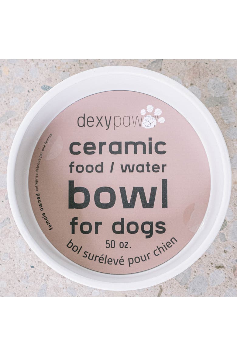 Ceramic Dog Bowl White 50oz Pet Feeding Dish, Alternate, color, White