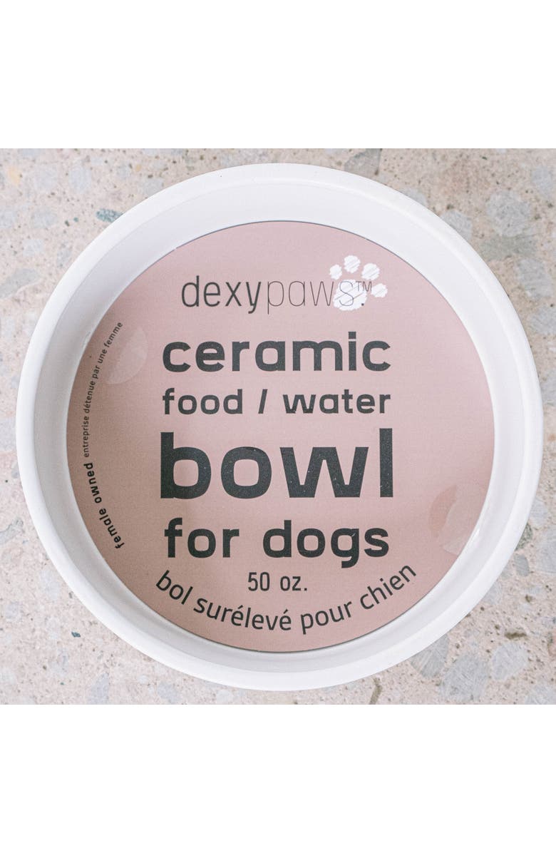 Dexypaws Ceramic Dog Bowl White 50oz Pet Feeding Dish, Alternate, color, White