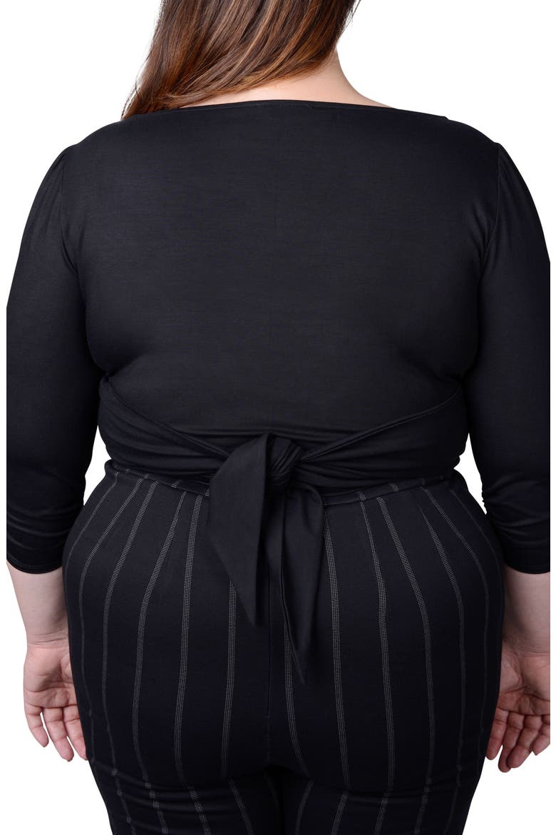 Tamara Keyhole Wrap Top, Alternate, color, BLACK