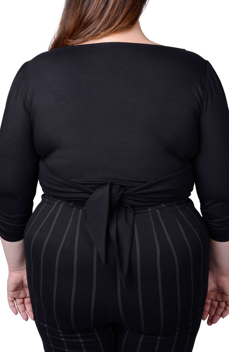 MAYES NYC Tamara Keyhole Wrap Top, Alternate, color, Black