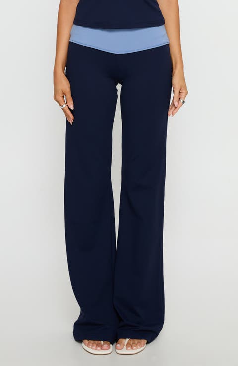 Kobee Contrast Waist Flare Jersey Pants