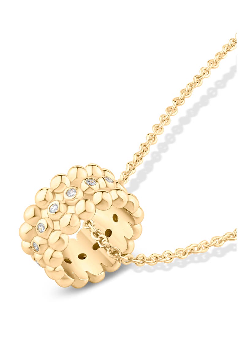 Triple Row Cubic Zirconia Pendant Necklace, Alternate, color, CLEAR GOLD